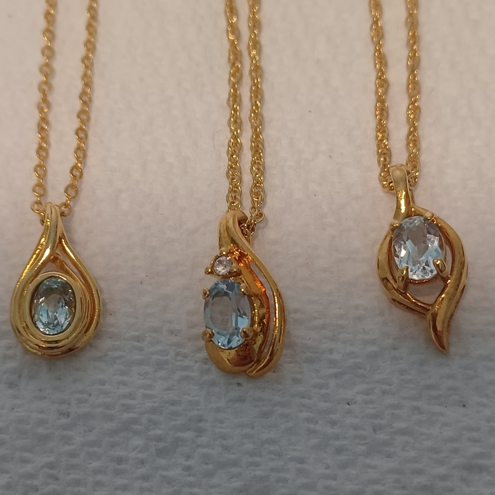 Goldtone Blue Topaz Necklace - Choice 1, 2, 3